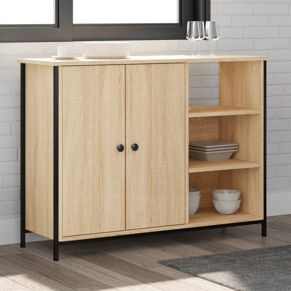 vidaXL 2 Door 3 Shelf Sonoma Oak Sideboard Image 1