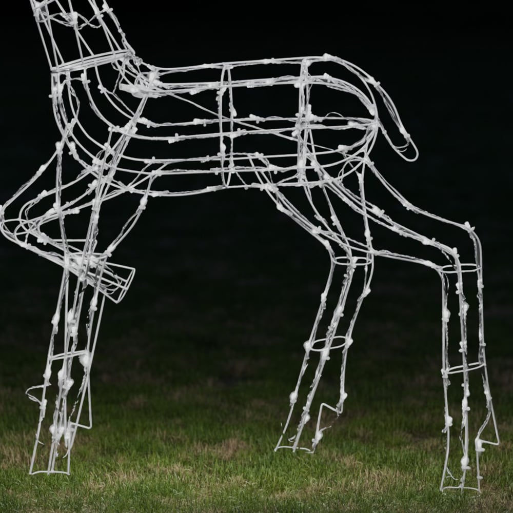 The Christmas Centre 200 LED White Wire Light-Up Stag Reindeer 4.4ft Image 3