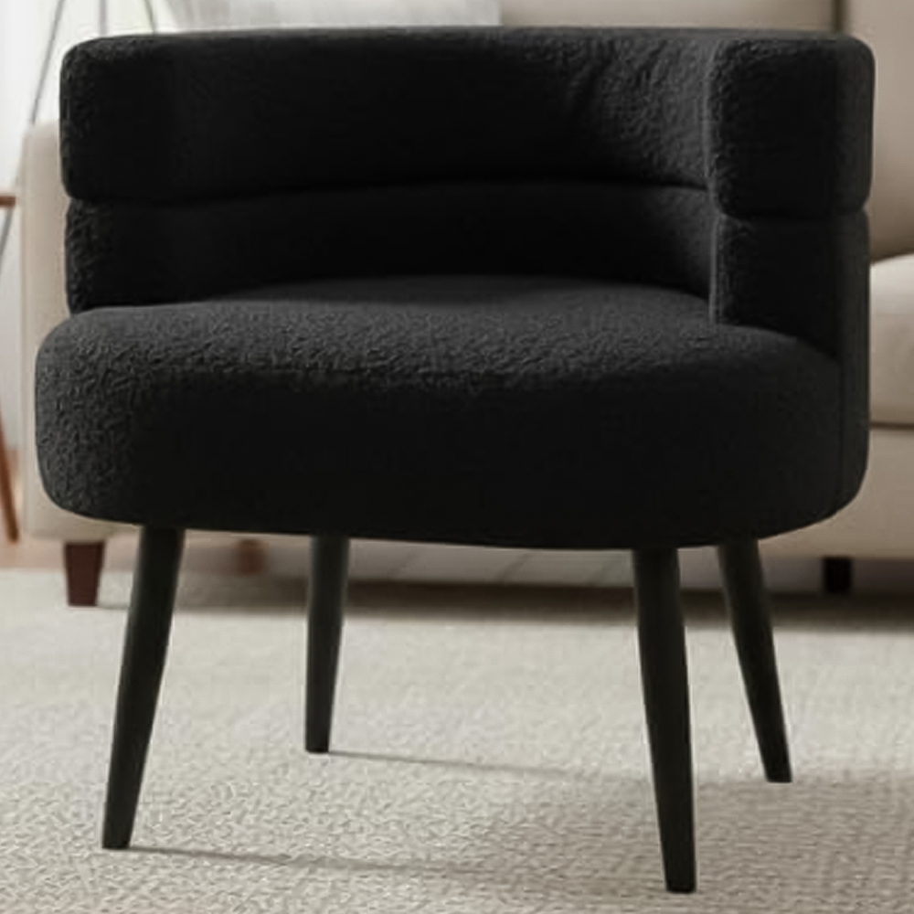 Alivio Black Sherpa Sofa Chair Image 1