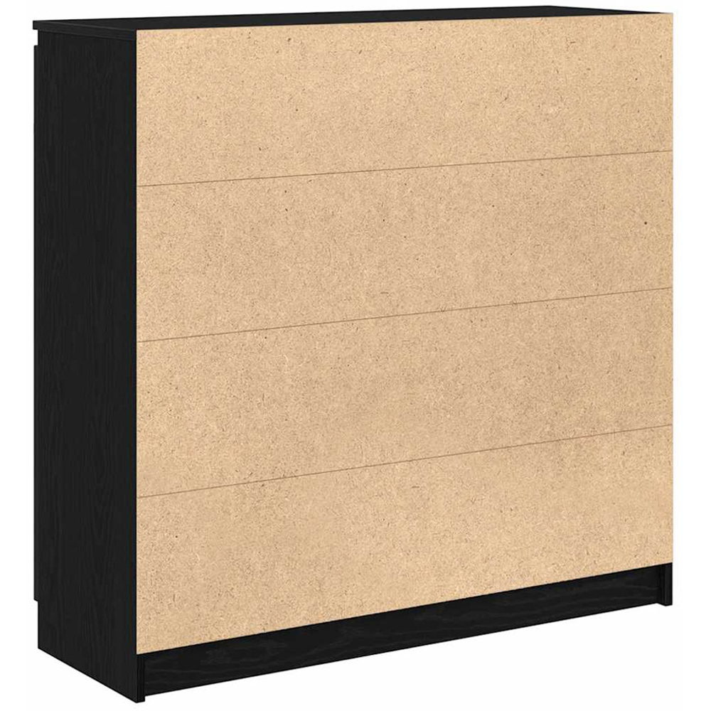 vidaXL 2 Door 4 Drawer Black Wooden Sideboard Image 6
