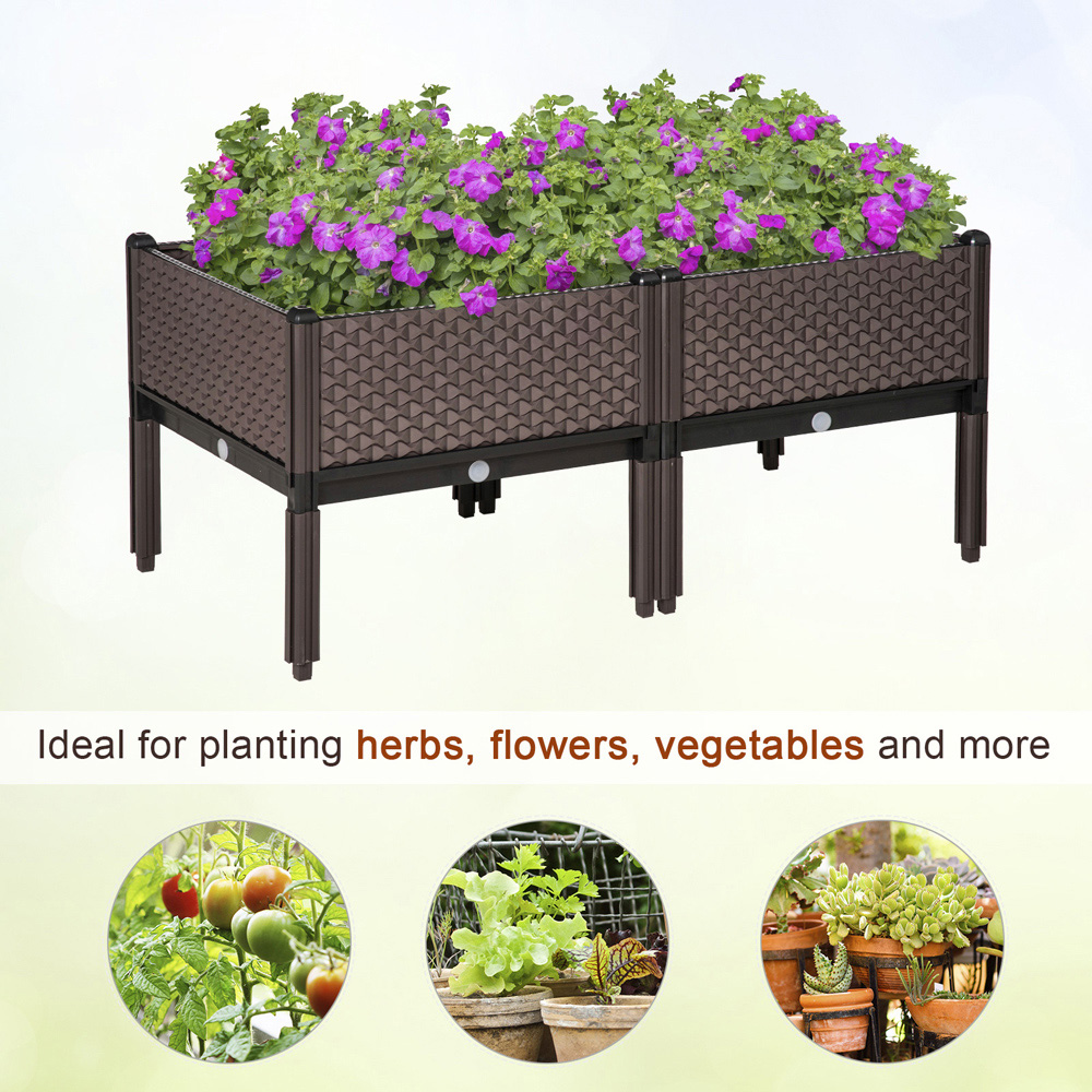 Outsunny Brown Raised Garden Bed Planter 2 Pack Image 6