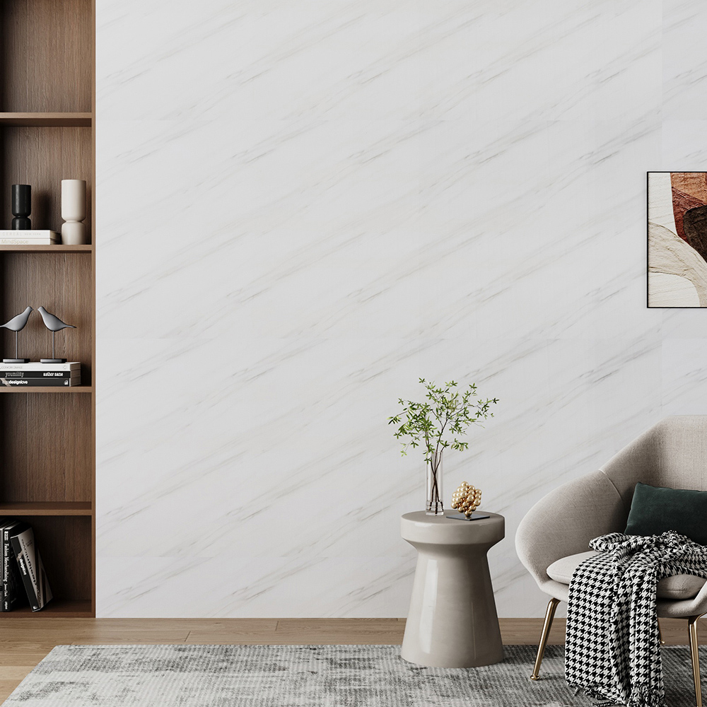 Living and Home Marble Pattern White Self-Adhesive Wall Tile Sticker Image 8