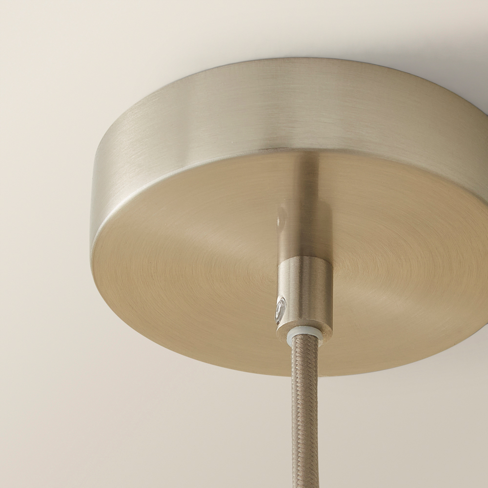 ValueLights Maddison Ribbed Glass Shade Brushed Chrome Capped LED Ceiling Pendant Light Image 4