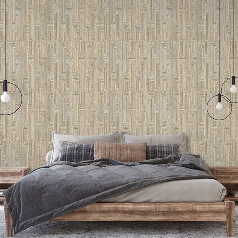 Design ID Retro String Motif Gold Wallpaper Image 4