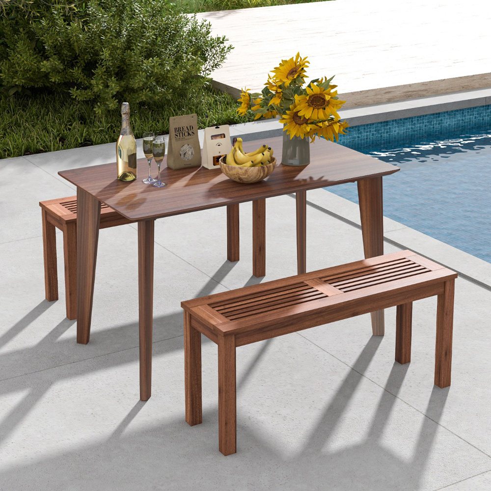 Costway 2 Seater Wooden Garden Bench Image 5