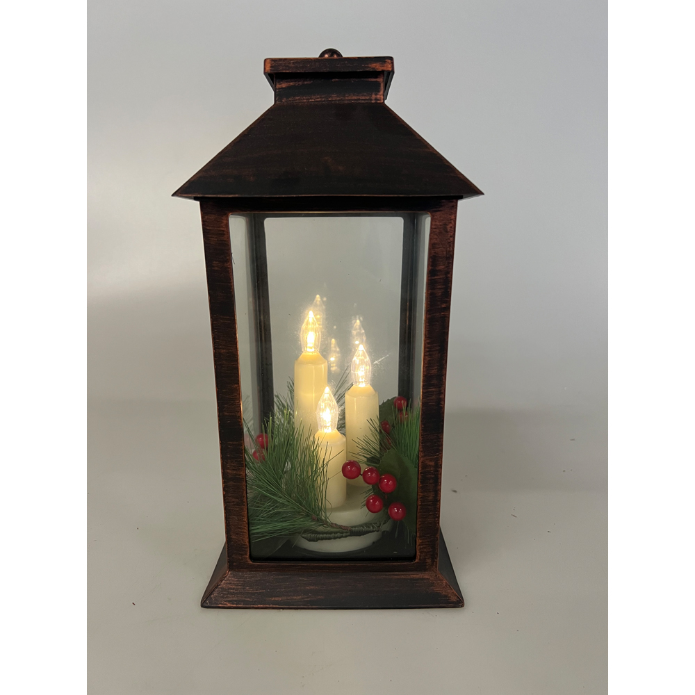 Avilo Battery Operated LED Lantern with 3 Candles Image 3