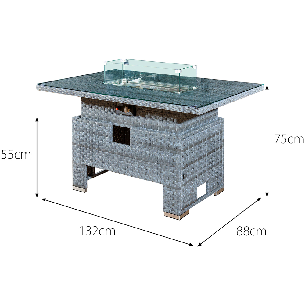 Oseasons Acorn 10 Seater Ocean Grey Rattan Deluxe Sofa Set with Rising Firepit Image 7