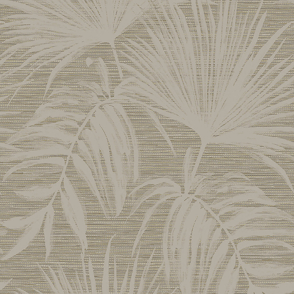 Rasch Wallpaper Grasscloth Leaf Taupe Wallpaper Image 1