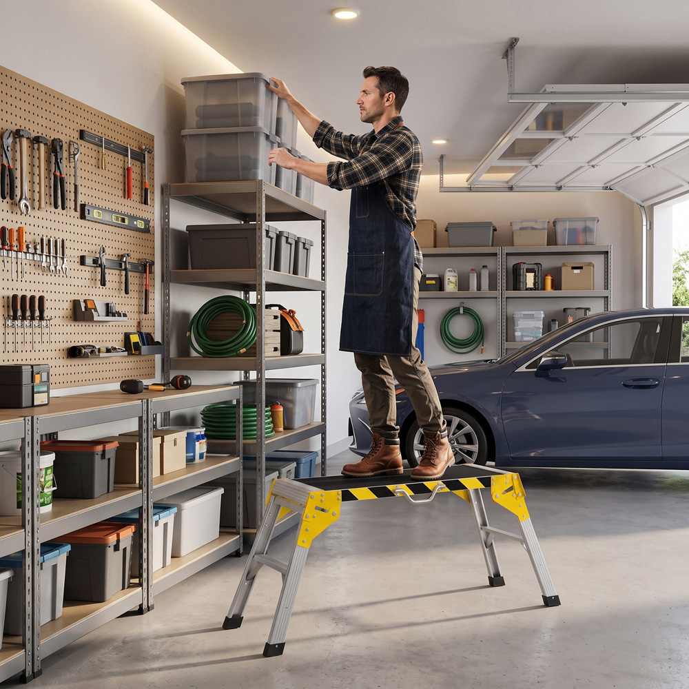 HOMCOM Black Aluminium Alloy Foldable Garage Work Bench Image 4