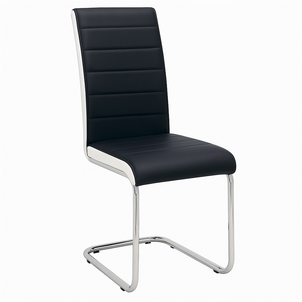 Kosy Koala 4 Seater Faux Leather Glass Dining Set Black Image 3