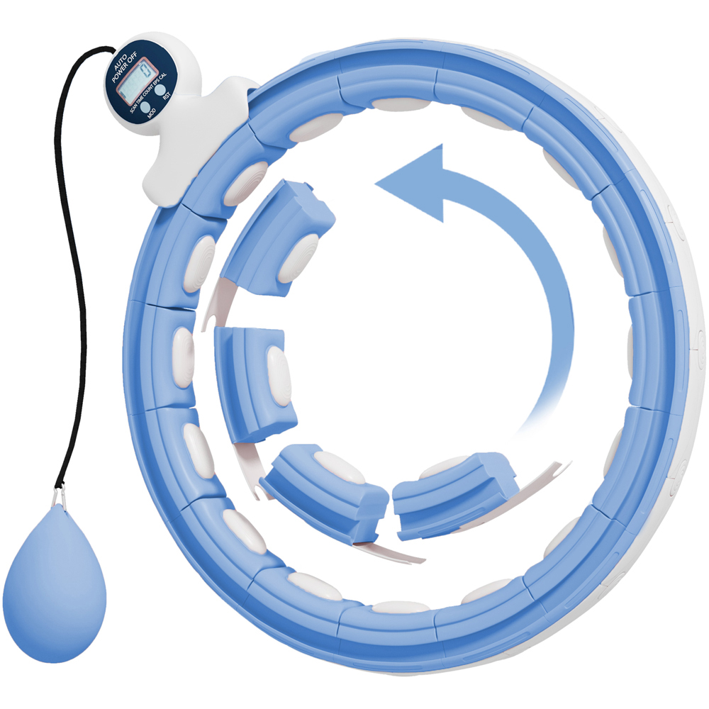 SPORTNOW Light Blue Smart Weighted Hula Hoop with 16 Detachable Knots Image 3