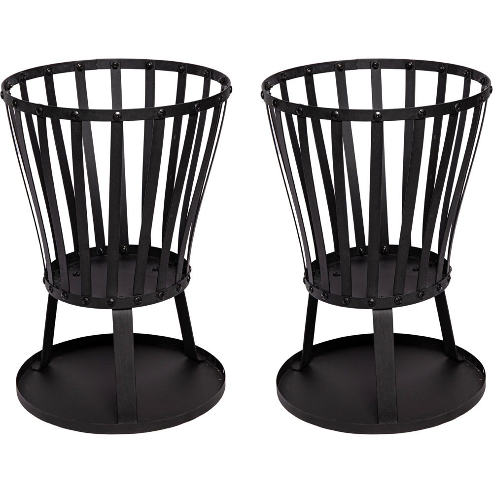 Samuel Alexander Black Outdoor Garden Firepit 2 Pack Image 1