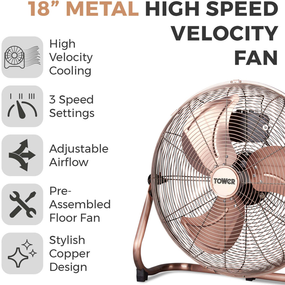 Tower 18 inch Copper Velocity Fan Image 3