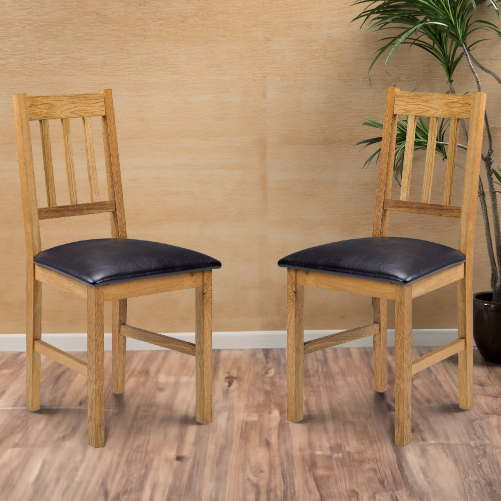 Julian Bowen Coxmoor Set of 2 Oak Chair Image 1