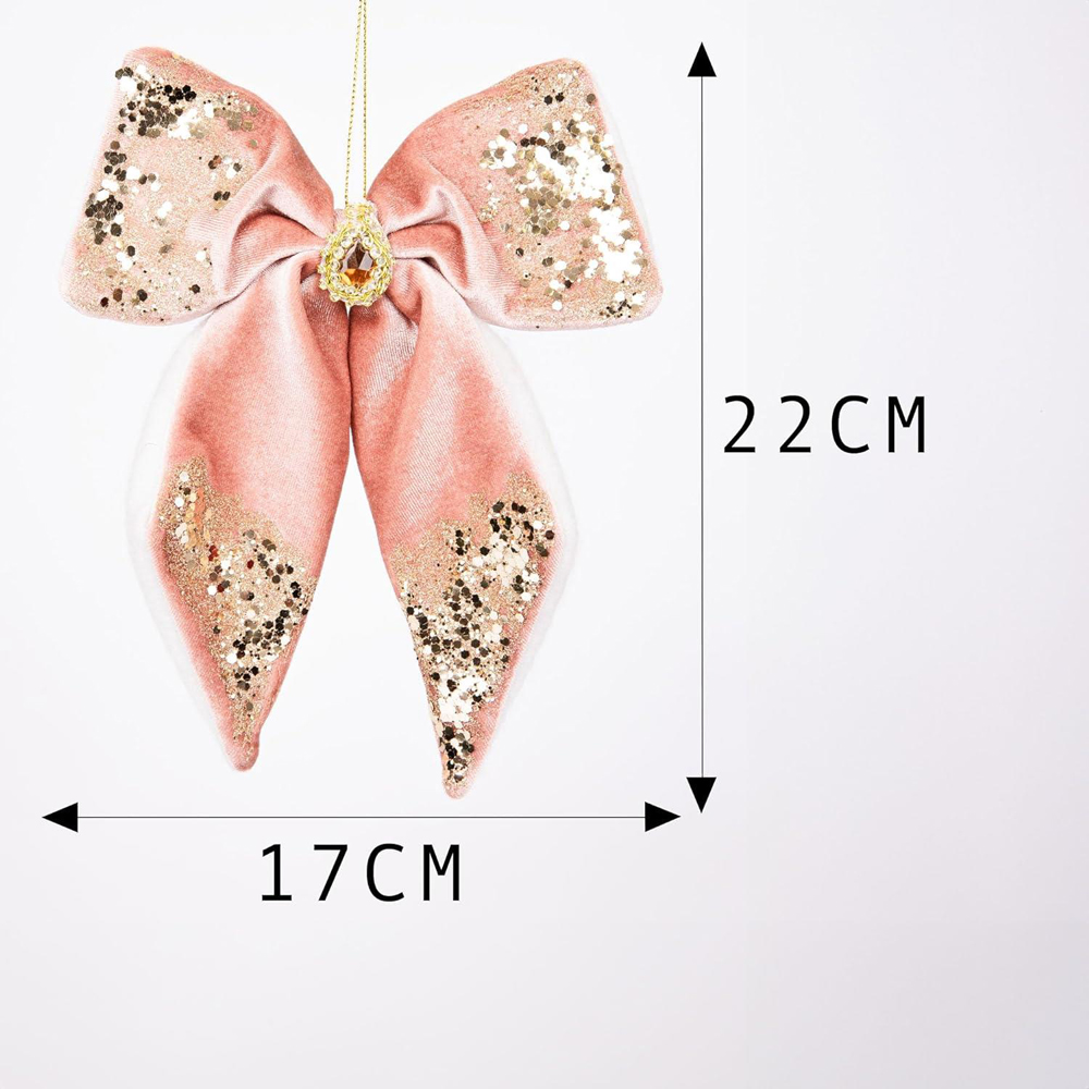 Shatchi Pink Bow Ornament 3 Pack Image 4