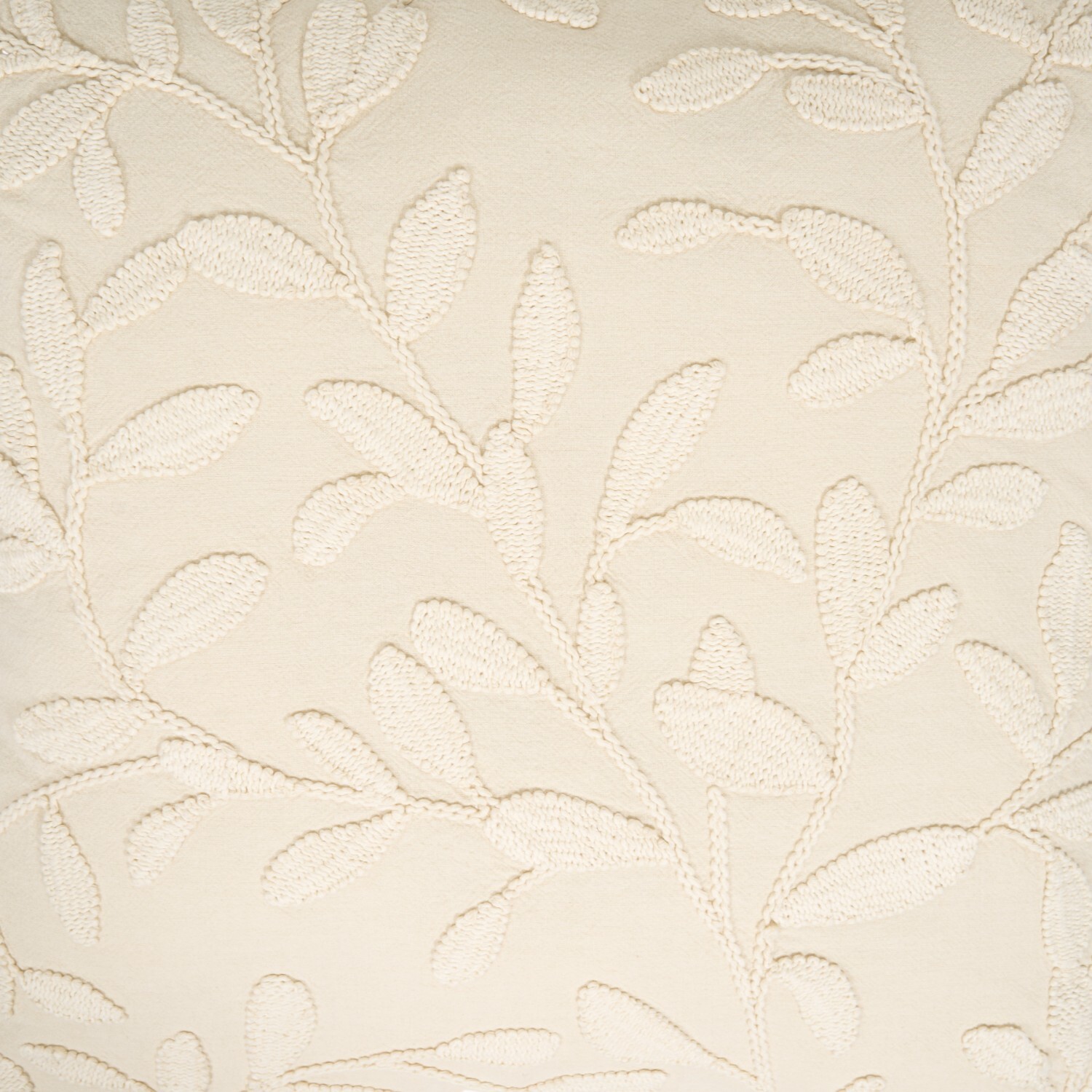 Serenity Leaf Embroidered Cushion Cream Image 3