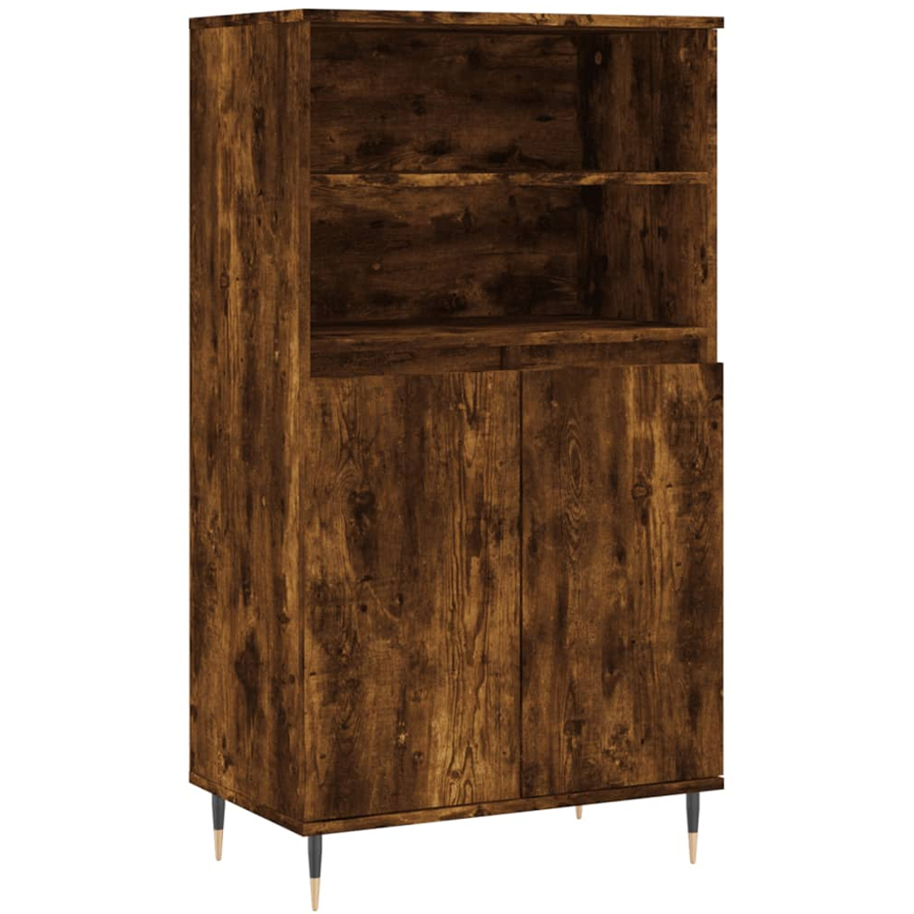 vidaXL 2 Door 2 Shelf Smoked Oak Highboard Image 2