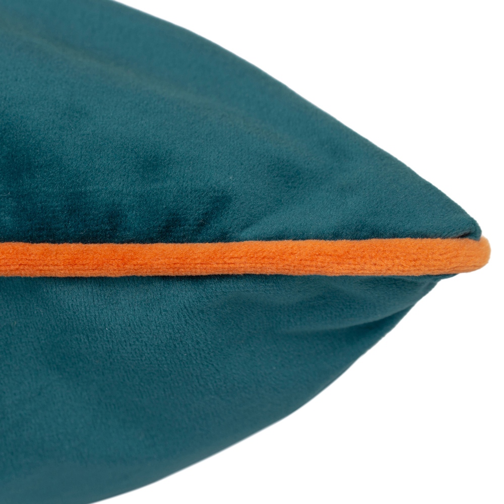 Furn Meridian Teal and Tiger Velvet Cushion 45 x 45cm Image 4