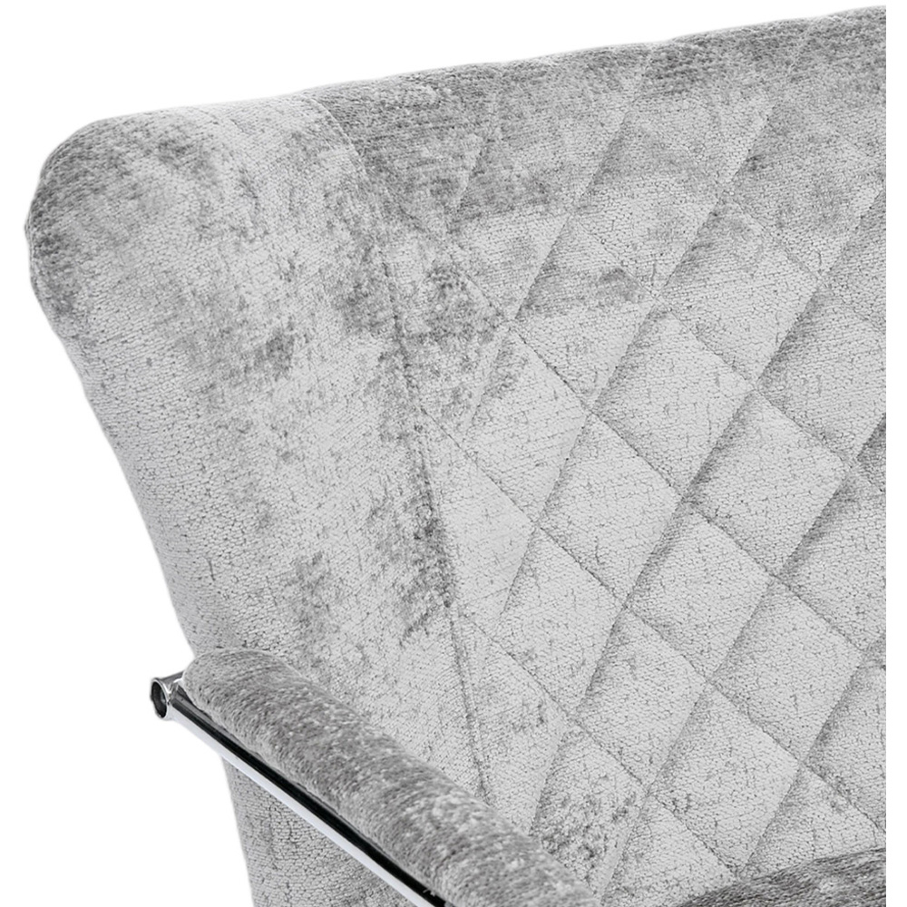 Living and Home Grey Chenille Diamond-Quilted Height Adjustable Swivel Office Chair Image 3