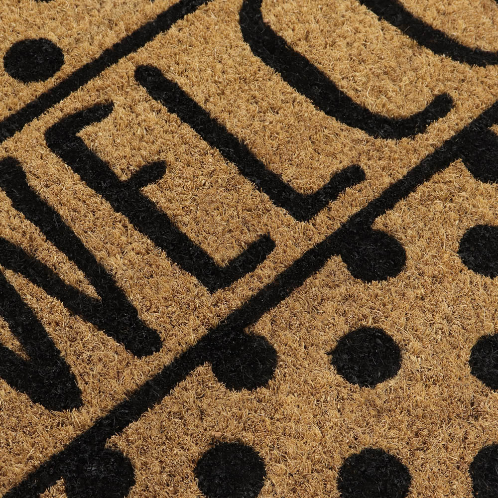 JVL Spots Latex Coir Door Mat 40 x 70cm Wilko