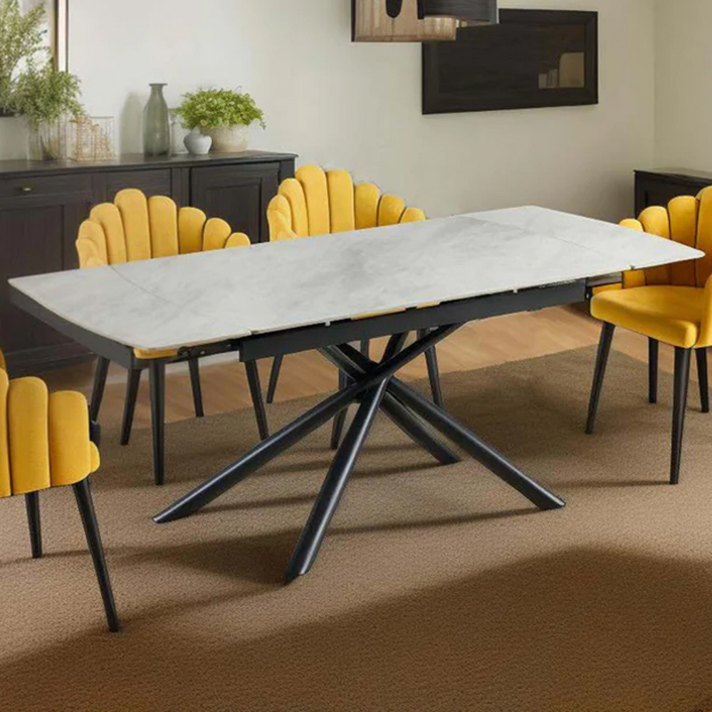 DS Living Kairo 6 Seater Extendable Dining Table Grey Concrete Image 1