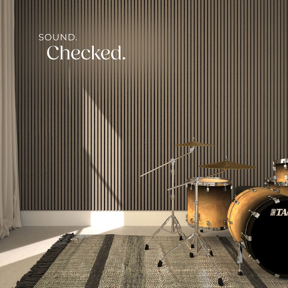 tectake Dark Oak Acoustic Wall Panel Image 4