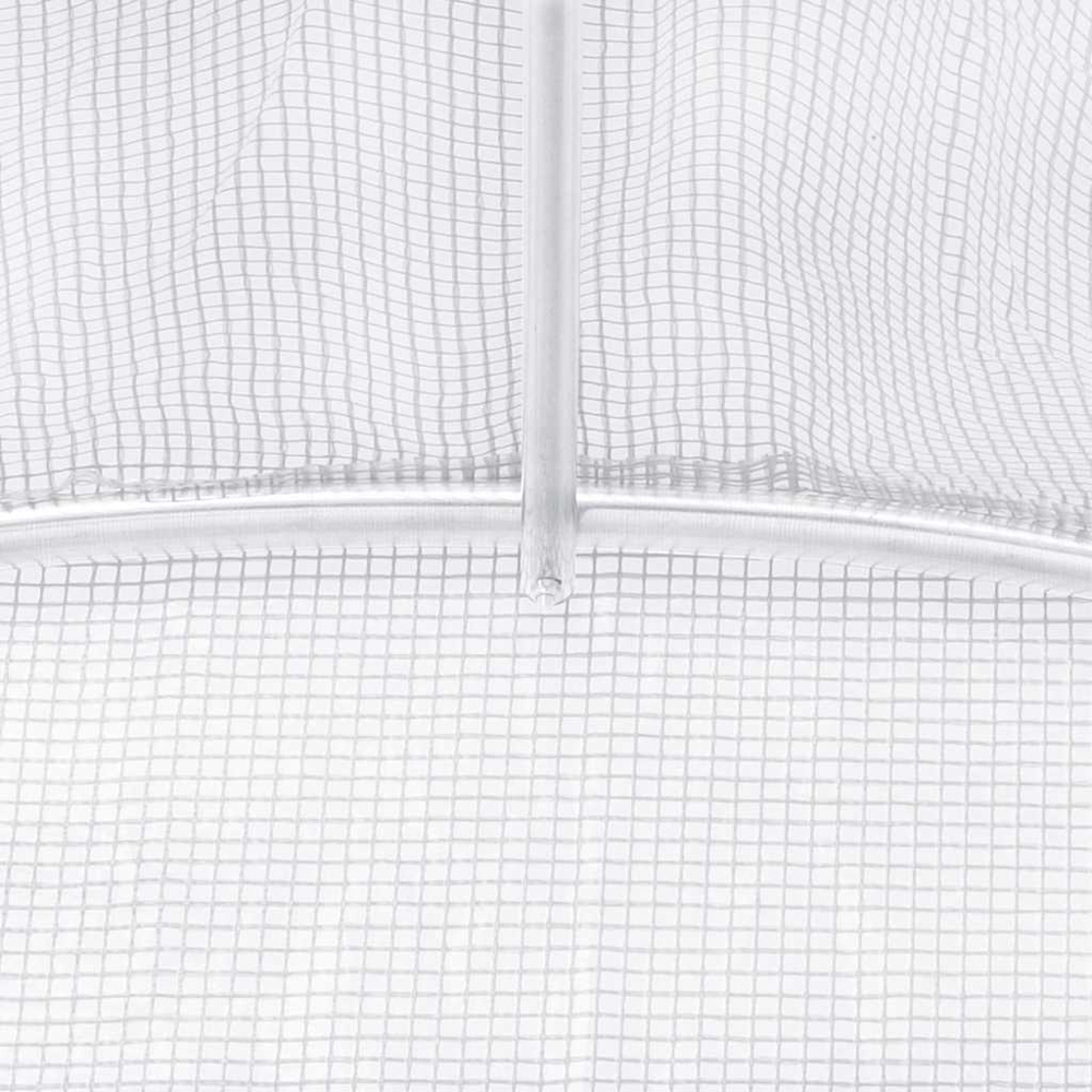 vidaXL White Polyethylene Galvanised Steel Frame 52.4 x 6.5ft Greenhouse Image 5
