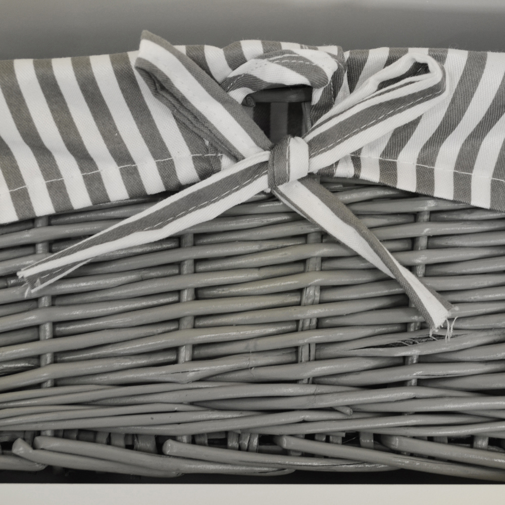 Watsons Hallway White and Grey Wall Storage Shelf with 2 Baskets and 5 Coat Hooks Image 5