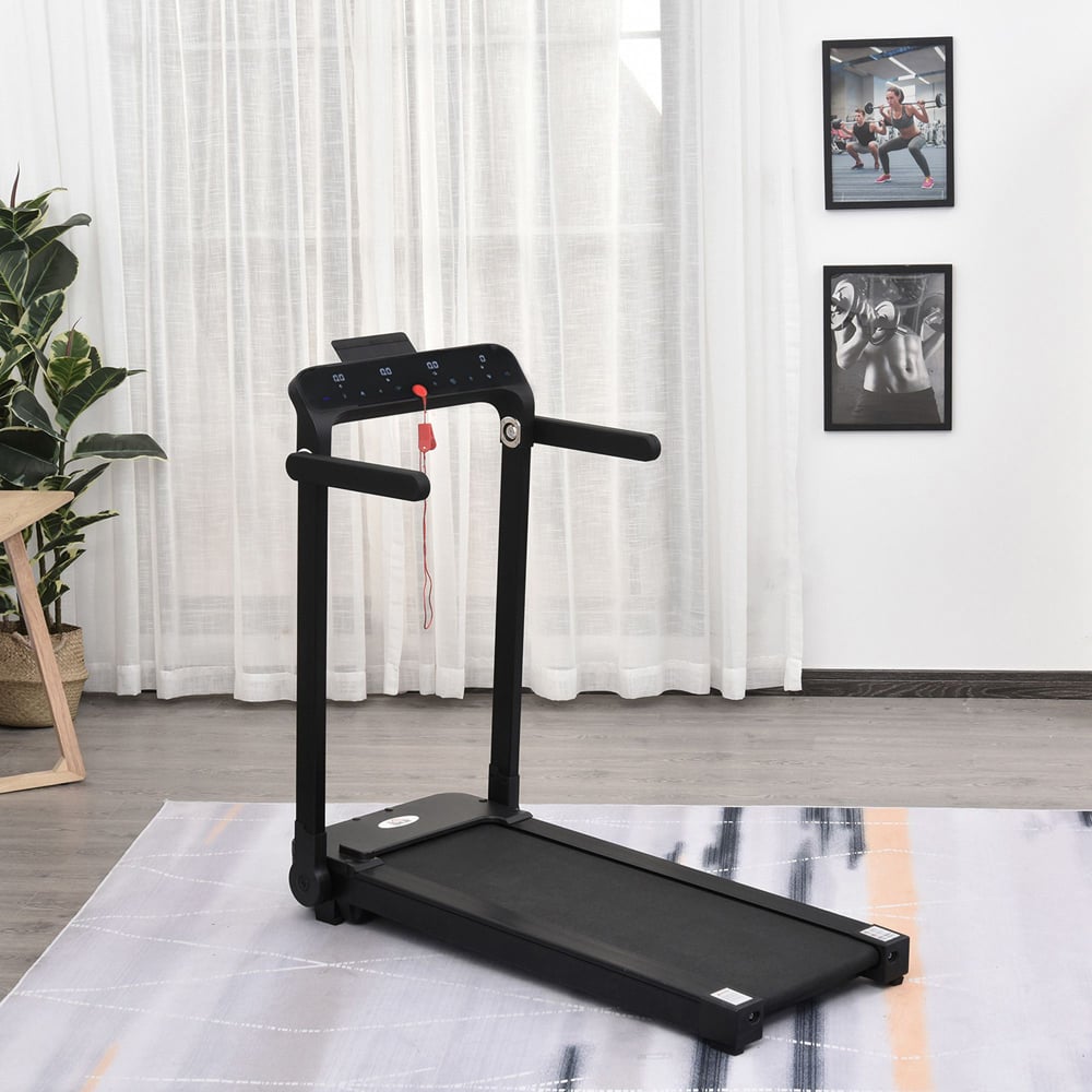 HOMCOM Black Foldable Motorised Treadmill with LED Monitor Image 2