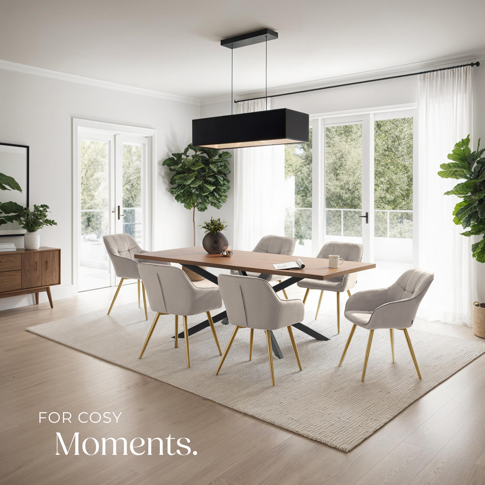 Tectake Marilyn Tauper and Gold Quilted Velvet Continuous Backrest Chair Image 8