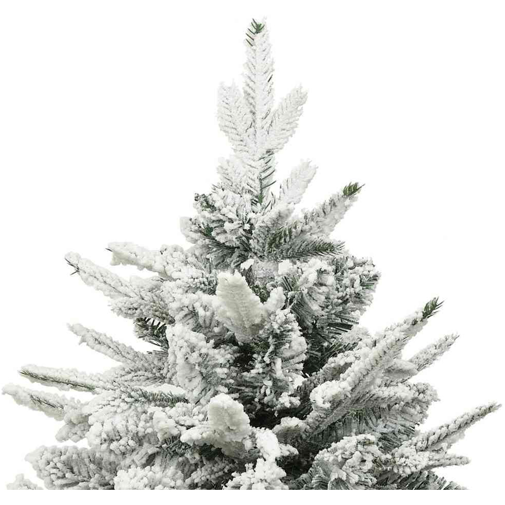 vidaXL 300 LED Pre-Lit Green Artificial Snow Flocked Christmas Tree 6ft Image 5