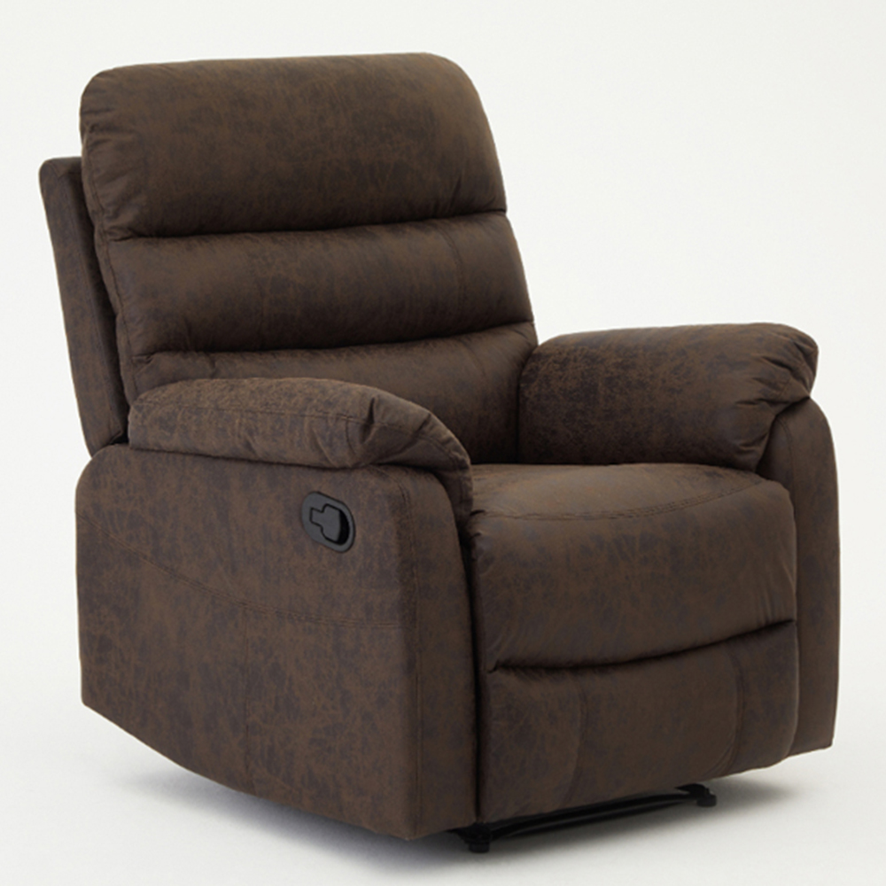 Home Detail Maxwell Brown Air Leather Manual Recliner Armchair Image 4