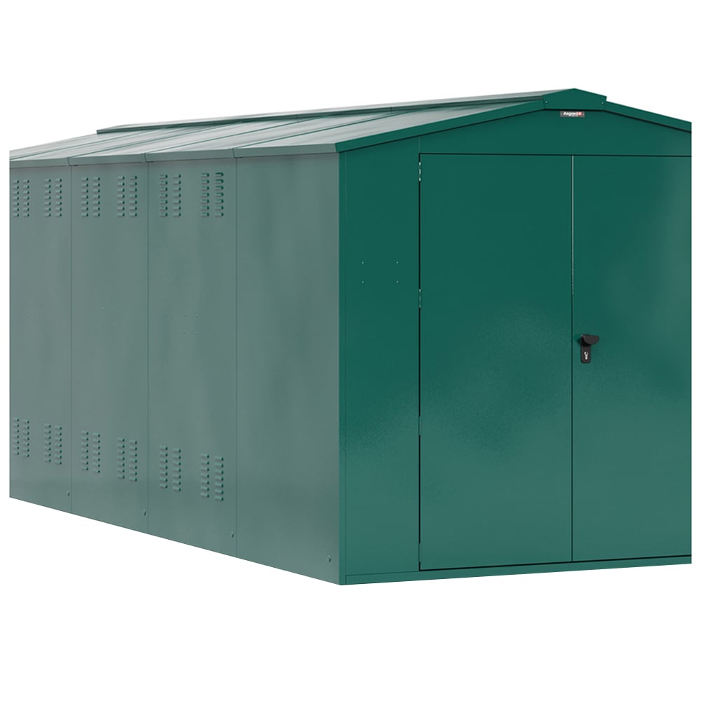 Asgard Gladiator 7 x 18ft Double Door Green High Security Apex Garden Shed Image 3