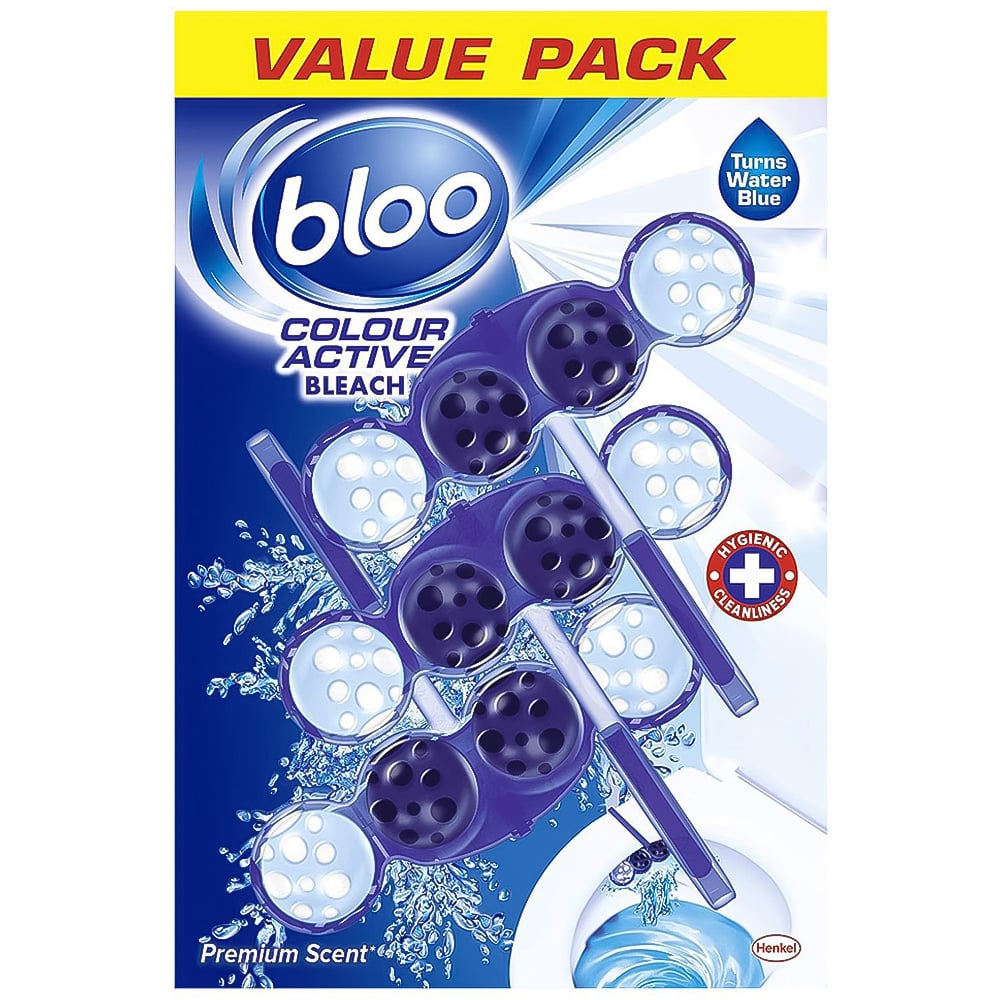 Bloo Colour Active Blue Bleach and Fresh Flowers Anti Limescale Toilet Rim Block 50g 15 Pack Image 2