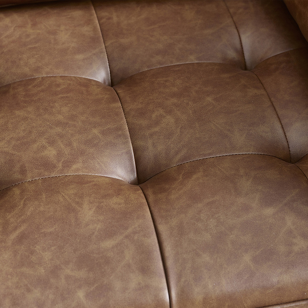 Julian Bowen Henley 3 Seater Brown Faux Leather Sofa Image 5