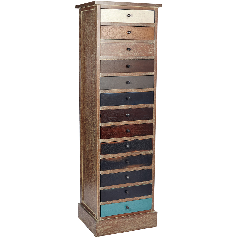 Pacific Lifestyle Loft 13 Drawer Multicolour Pine Wood Chest of Drawers Image 2