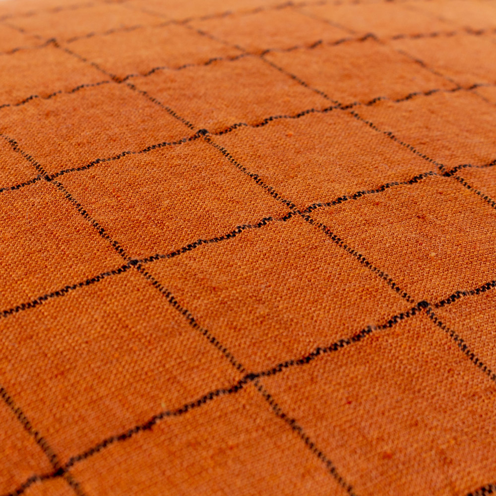 Yard Grid Check Brick Linen Cushion Image 3