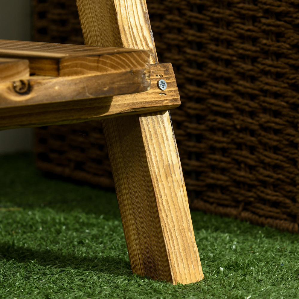 Outsunny 3-Tier Wooden Foldable Flower Pot Stand Image 3