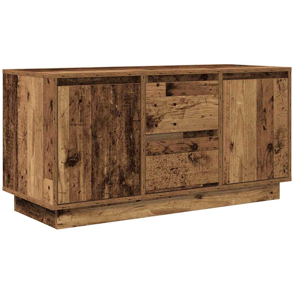 vidaXL 2 Door 2 Drawer Old Wood LED TV Cabinet Image 3