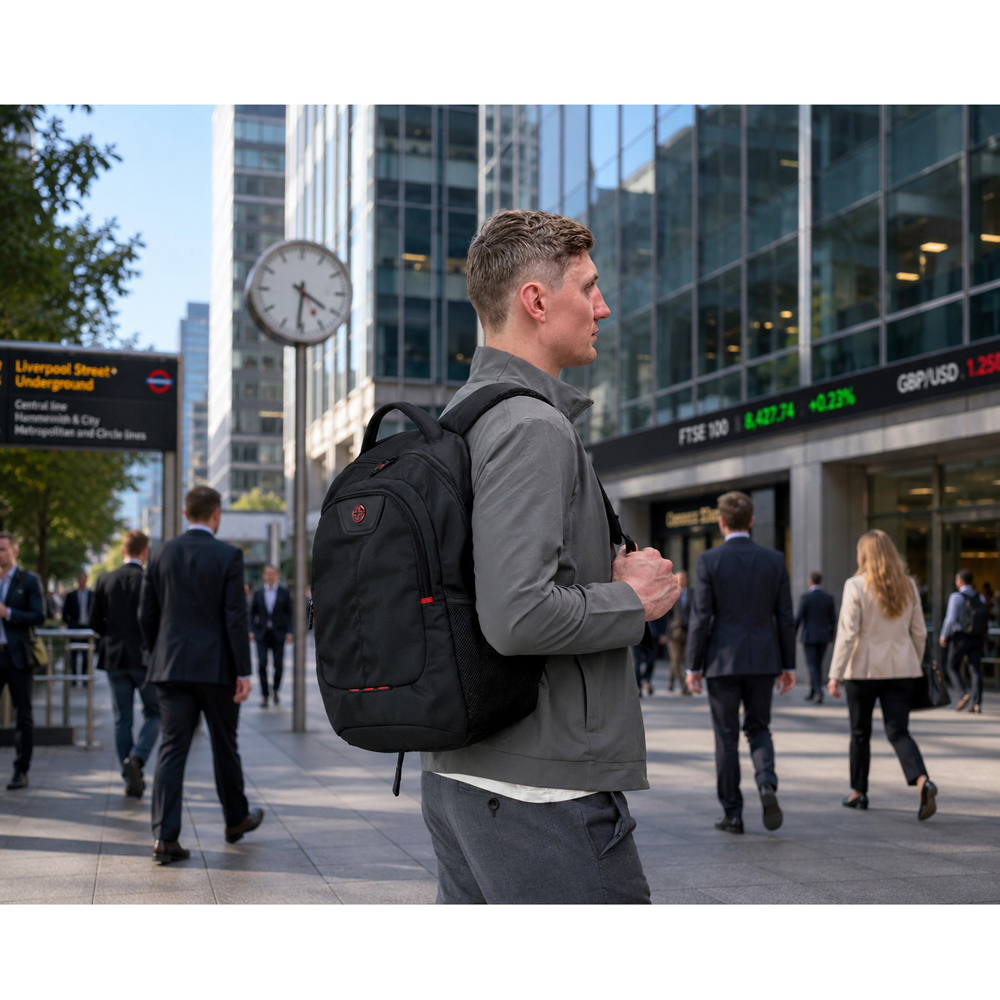 Crossgear Lisbon Black Laptop Backpack 40cm Image 2