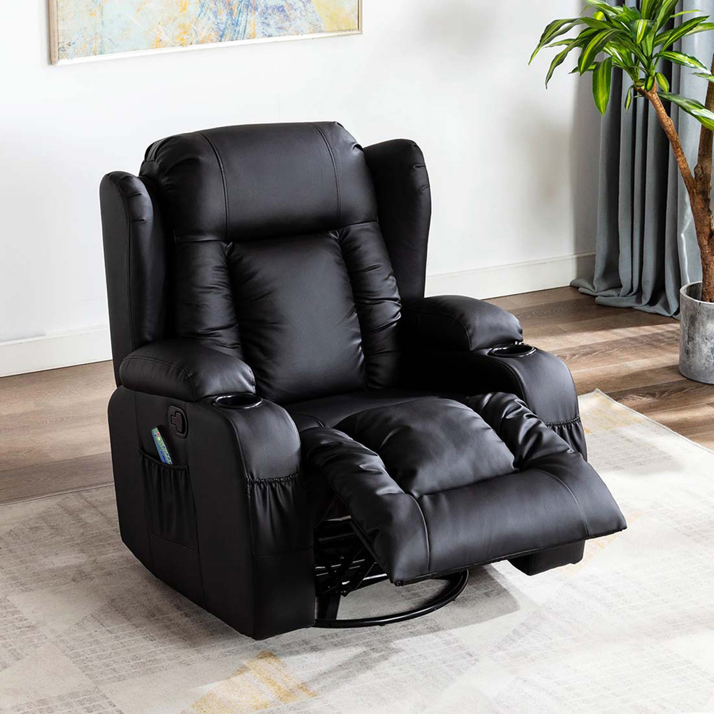 Furniture Online Caesar Black Bonded Leather Recliner Chair Image 7