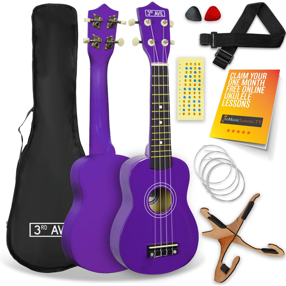 3rd Avenue Purple Soprano Ukulele Set Image 1