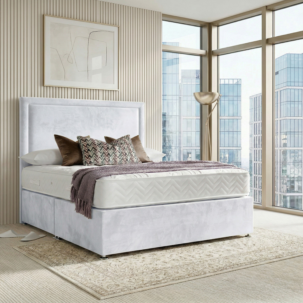 DS Living Velmont Single White Plush Divan Bed Image 5