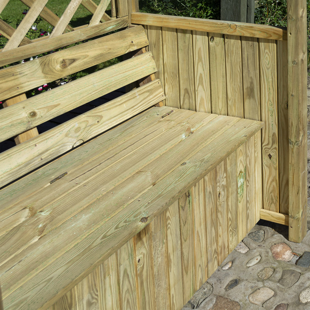 Rowlinson Stretton 2 Seater Natural Arbour with Slatted Roof Image 3
