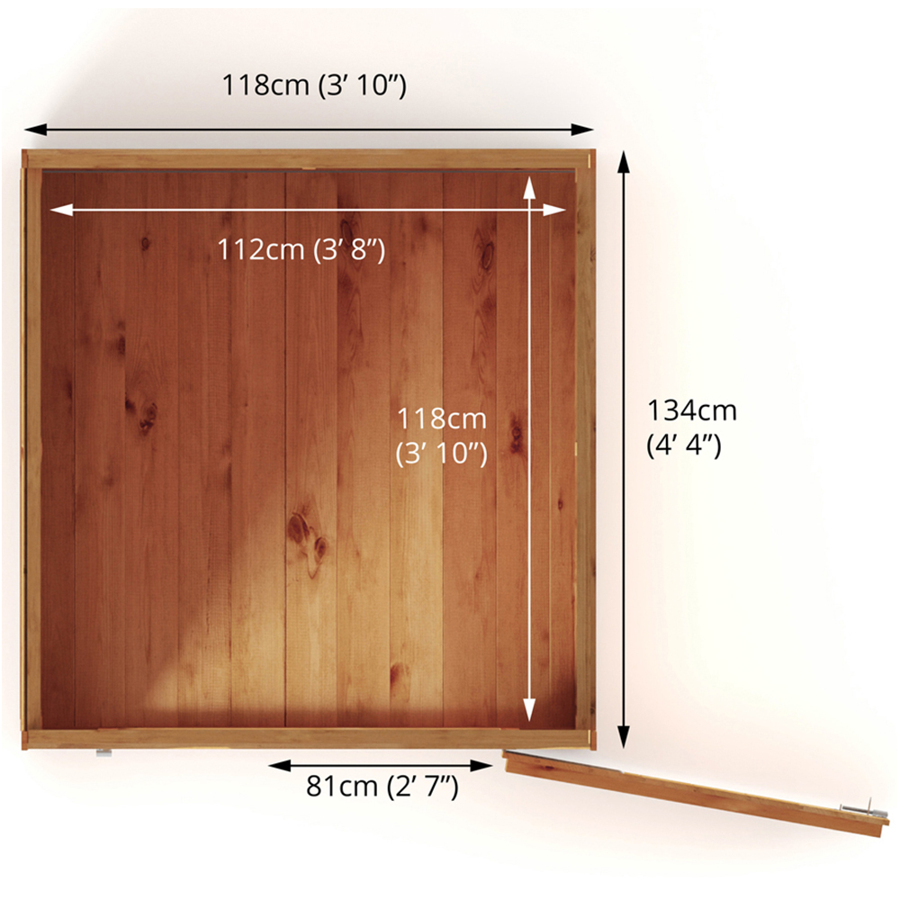 Mercia 4 x 4ft Shiplap Pent Shed Image 8