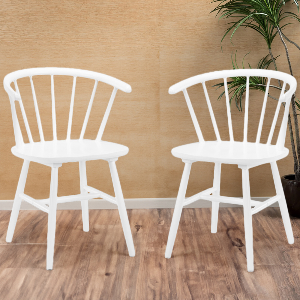 Julian Bowen Modena Set of 2 White Dining Chair Image 1
