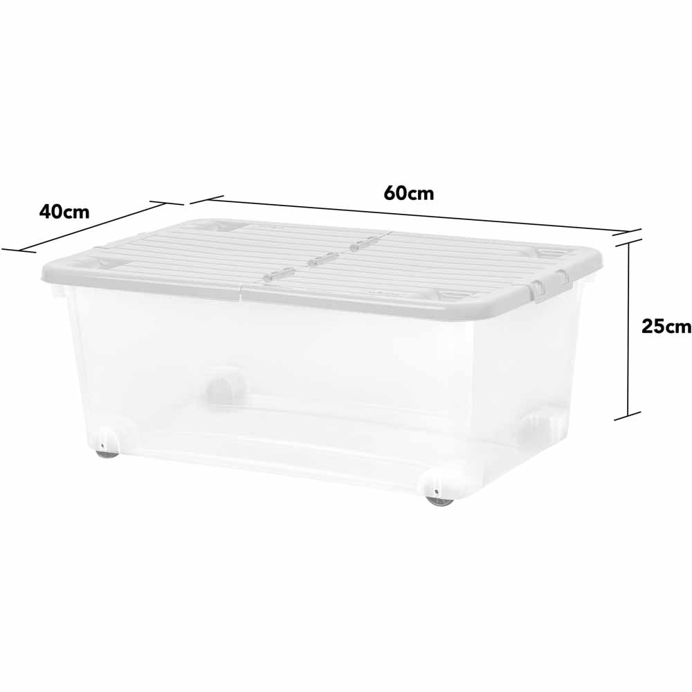 Wham 45L Grey Storage Box Wheels and Lid Set of 3 Image 4