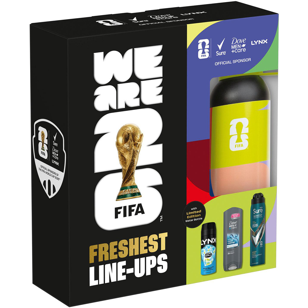Sure FIFA Freshest Line-Ups Bodywash and Bodyspray with Water Bottle Gift Set for Him 3 Pack Image 3