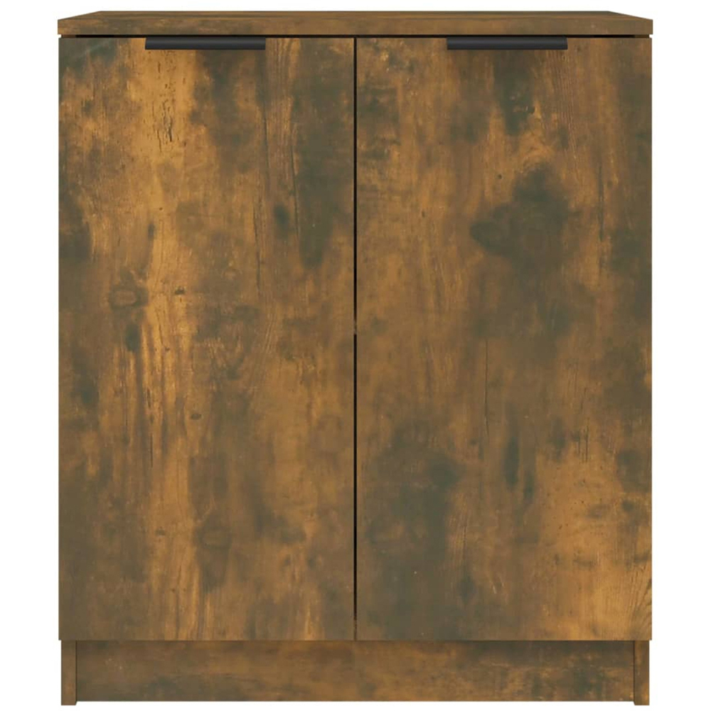 vidaXL 2 Door Smoked Oak Sideboard with Black Handles Set of 2 Image 4