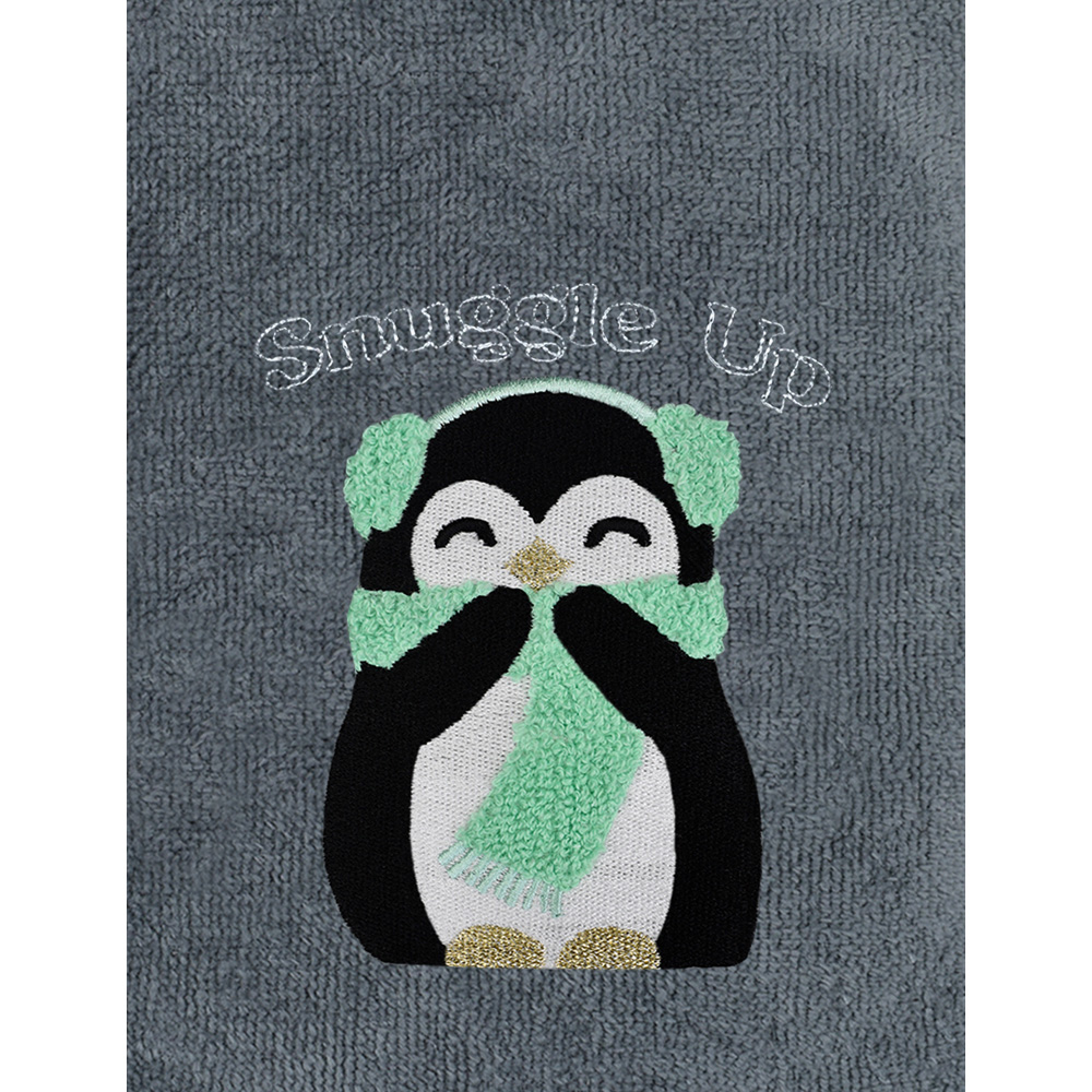 Noel Square Penguins Snuggle Grey Hand Towel 2 Pack Image 3